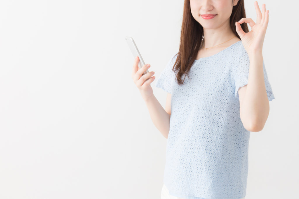 女性　スマホ　オッケー